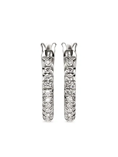 John Hardy Jh Essential Diamond Hoop Earrings In Silver