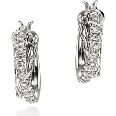John Hardy Jh Essential Diamond Pavé Crossover Hoop Earrings, 9.5mm
