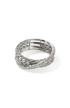 John Hardy Jh Essential Diamond Pavé Crossover Ring In Metallic