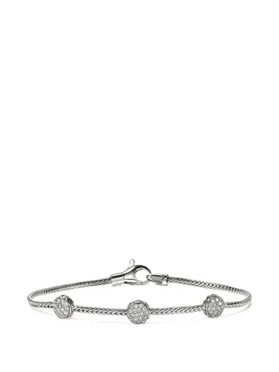 John Hardy Jh Essential Diamond Station Bracelet In Silver