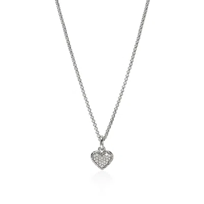 John Hardy Jh Essential Heart Pendant Necklace, Sterling Silver, Diamonds, 1.5mm