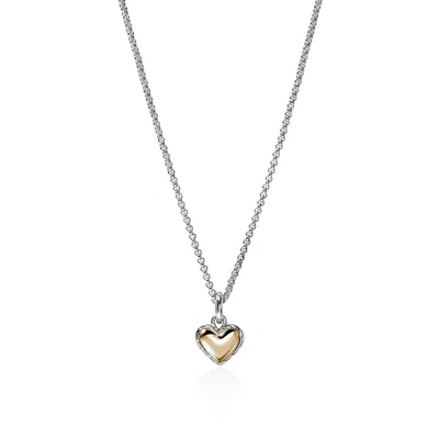 John Hardy Jh Essential Heart Pendant Necklace, Sterling Silver, Gold, 1.5mm