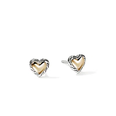 John Hardy Jh Essential Heart Stud Earrings, Gold, Sterling Silver
