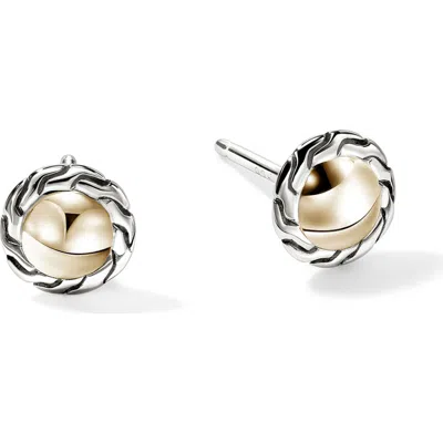 JOHN HARDY JOHN HARDY JH ESSENTIAL STUD EARRINGS, GOLD, STERLING SILVER, 7MM