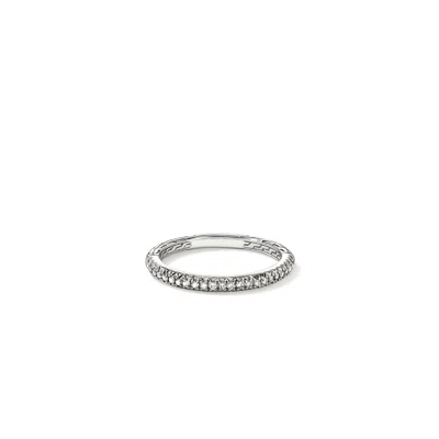 John Hardy Jh Essential Pavé Band Ring, Sterling Silver, Diamond, 2mm