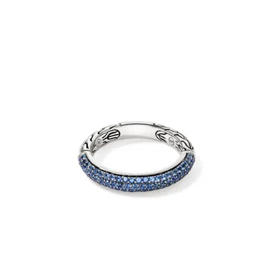 John Hardy Sterling Silver Jh Essential Sapphire Band Ring