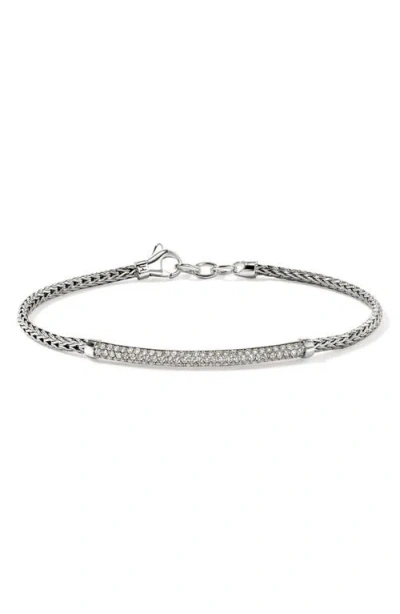 John Hardy Jh Essential Pavé Bracelet, Sterling Silver, Diamonds, 2.5mm