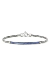 John Hardy Jh Essential Pavé Bracelet, Sterling Silver, Gemstones, 2.5mm In Metallic