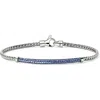 John Hardy Jh Essentials Sterling Silver Blue Sapphire Pave Bracelet In Silver