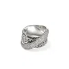 John Hardy Sterling Silver Jh Essential Crossover Diamond Ring In Sterling Silver