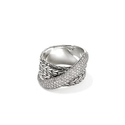 JOHN HARDY JOHN HARDY JH ESSENTIAL PAVÉ CROSSOVER RING