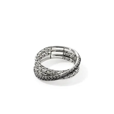 JOHN HARDY JOHN HARDY JH ESSENTIAL PAVÉ CROSSOVER RING