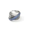 John Hardy Sterling Silver Jh Essentials Blue Sapphire Pave Crossover Statement Ring In Sterling Silver