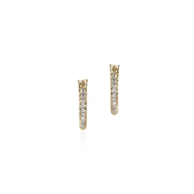 John Hardy Jh Essential Pavé Hoop Earring, Gold, Diamonds, 9mm