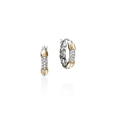 John Hardy Jh Essential Pave Hoop Earrings, 14.5mm In Brown