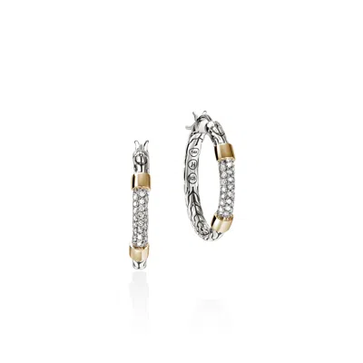 John Hardy Jh Essential Pave Hoop Earrings, 23mm In Burgundy