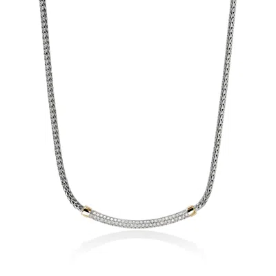 John Hardy Jh Essential Pave Necklace, 2.5mm In Gray
