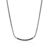 John Hardy Sterling Silver Jh Essentials Black Sapphire Pave Curved Bar Necklace, 16-18 In Sterling Silver
