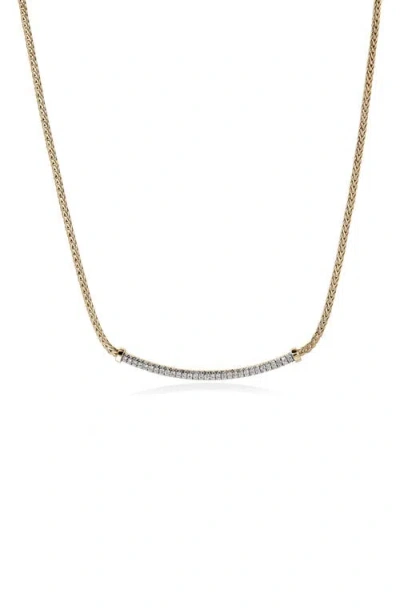 John Hardy Jh Essential Pavé Necklace, 1.8mm In Gold