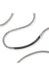 John Hardy Jh Essentials Necklace, 2.5mm In Silver/black Diamonds