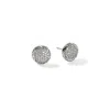John Hardy Sterling Silver Jh Essentials Diamond Pave Frame Stud Earrings In Sterling Silver