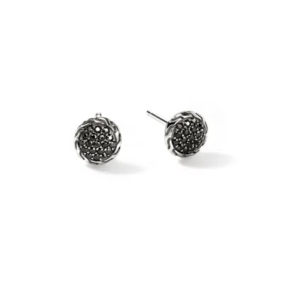 John Hardy Jh Essential Pavé Stud Earring, Sterling Silver, Gemstones, 7mm