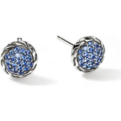 JOHN HARDY JOHN HARDY JH ESSENTIAL PAVÉ STUD EARRING, STERLING SILVER, GEMSTONES, 10MM