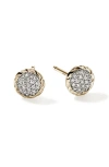 John Hardy 14k Yellow Gold Jh Essentials Diamond Pave Stud Earrings In Silver/14k Gold