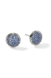 John Hardy Sterling Silver Classic Chain Blue Sapphire Stud Earrings In Blue Saphire
