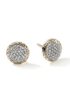 John Hardy 14k Yellow Gold Jh Essentials Diamond Pave Stud Earrings In Gold