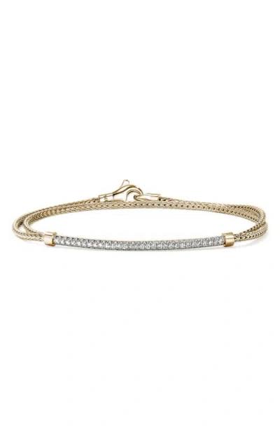 John Hardy 14kt Yellow Gold Jh Essential Diamond Bracelet