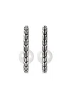 John Hardy Jh Essential Pearl Hoop Earring In Silver