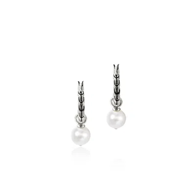 JOHN HARDY JOHN HARDY JH ESSENTIAL PEARL HOOP EARRINGS