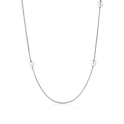 John Hardy Jh Essential Pearl Necklace, Sterling Silver, Pearl, 1.8mm