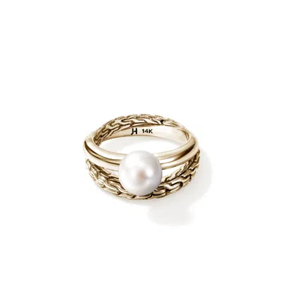 John Hardy Jh Essential Pearl Ring In Black