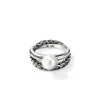 John Hardy Essential Pearl Stackable Ring In Sterling Silver