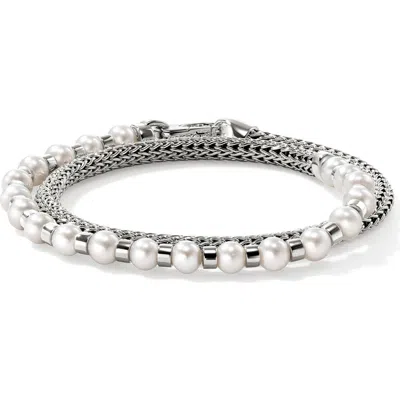 John Hardy Jh Essential Pearl Wrap Bracelet, Sterling Silver