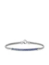 John Hardy Jh Essentials Sterling Silver Blue Sapphire Pave Bracelet In Silver