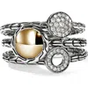 John Hardy Jh Essential Stacking Ring, Diamonds In Multi