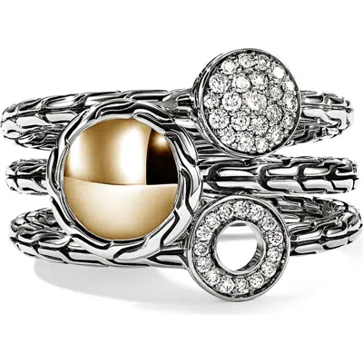 John Hardy Jh Essential Stacking Ring, Diamonds In Multi
