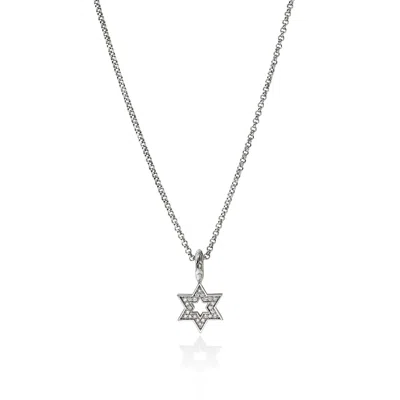 John Hardy Jh Essential Star Of David Necklace, Sterling Silver, Diamonds