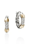 John Hardy Chain-link Hoop Earrings In Silver And Gold White Diamond