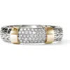 John Hardy Jh Essentials 14k Gold Ring In Silver And Gold White Diamond