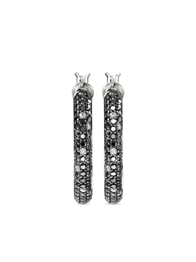 John Hardy Jh Essentials Diamond Hoop Earrings In Silver