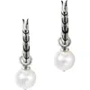 John Hardy Sterling Silver Jh Essentials Freshwater Pearl Hoop Earrings In Silver/pearl