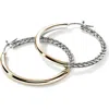 John Hardy Jh Essentials Hoop Earrings, Gold, Sterling Silver, 34.5mm In Multi