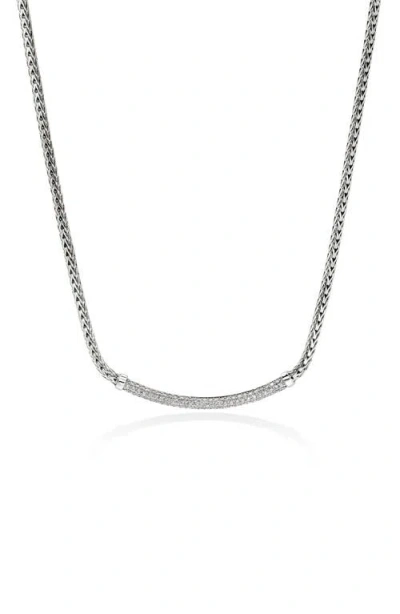 John Hardy Jh Essential Diamond Necklace In Sterling Silver