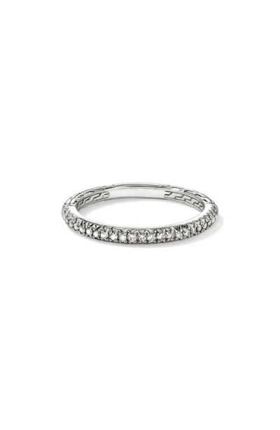 John Hardy Jh Essentials Pavé Band Ring, Diamonds, 2mm In Sterling Silver