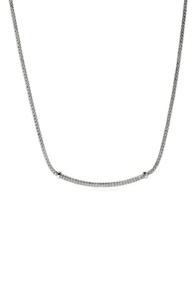John Hardy Jh Essentials Pavé Necklace, Diamonds, 1.8mm In Silver
