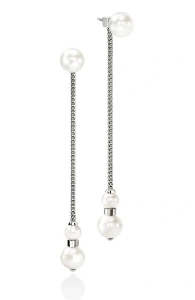 John Hardy Jh Essentials Pearl Front/back Earrings In Metallic